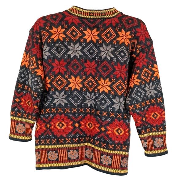 Vintage Wool Scandinavian Cardigan Sweater Women's size Large - Picture 2 of 8